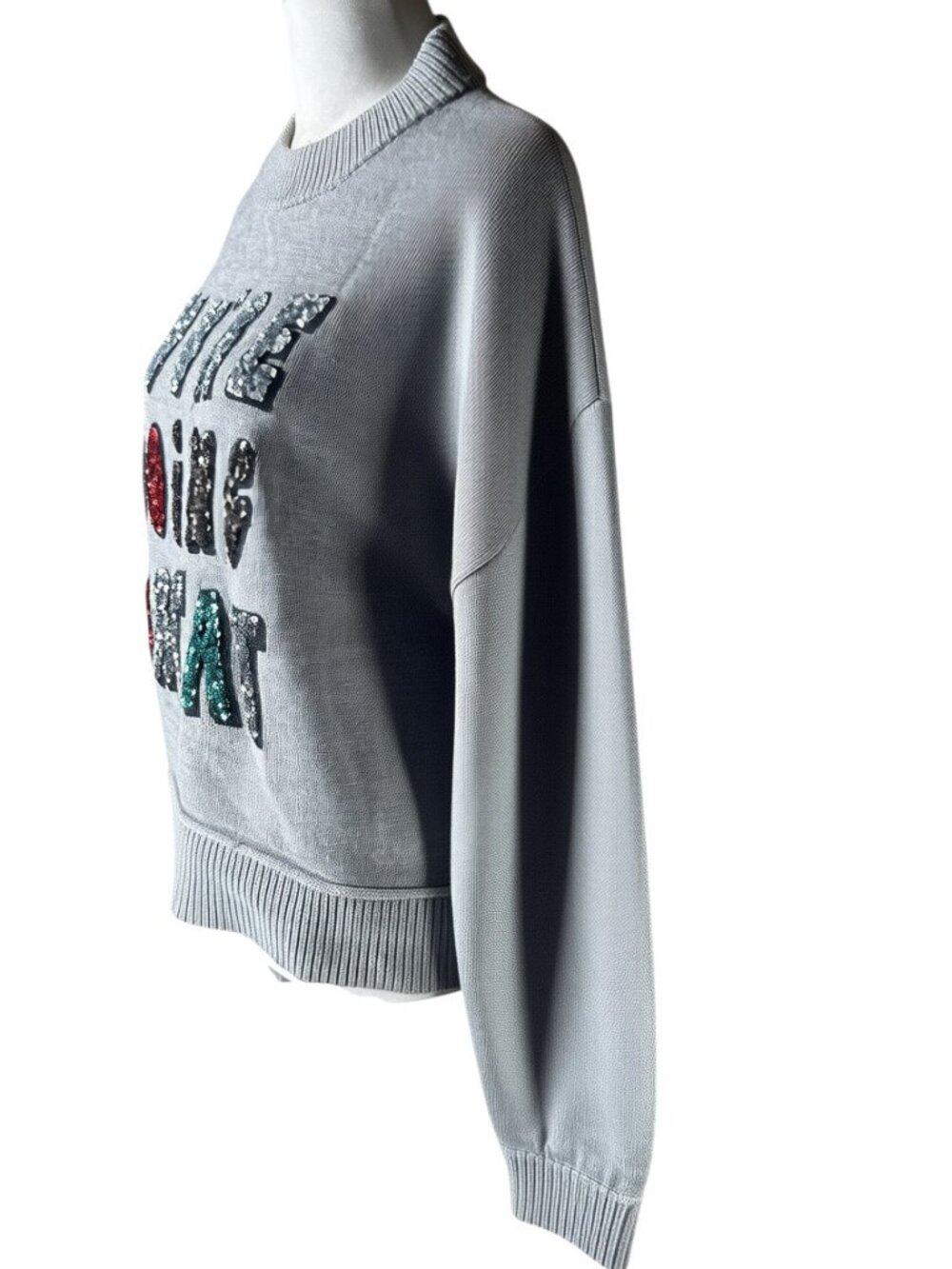 Alice + Olivia Denver “You’re Doing Great” Sequin Sweater – Size Large - Picture 2 of 6